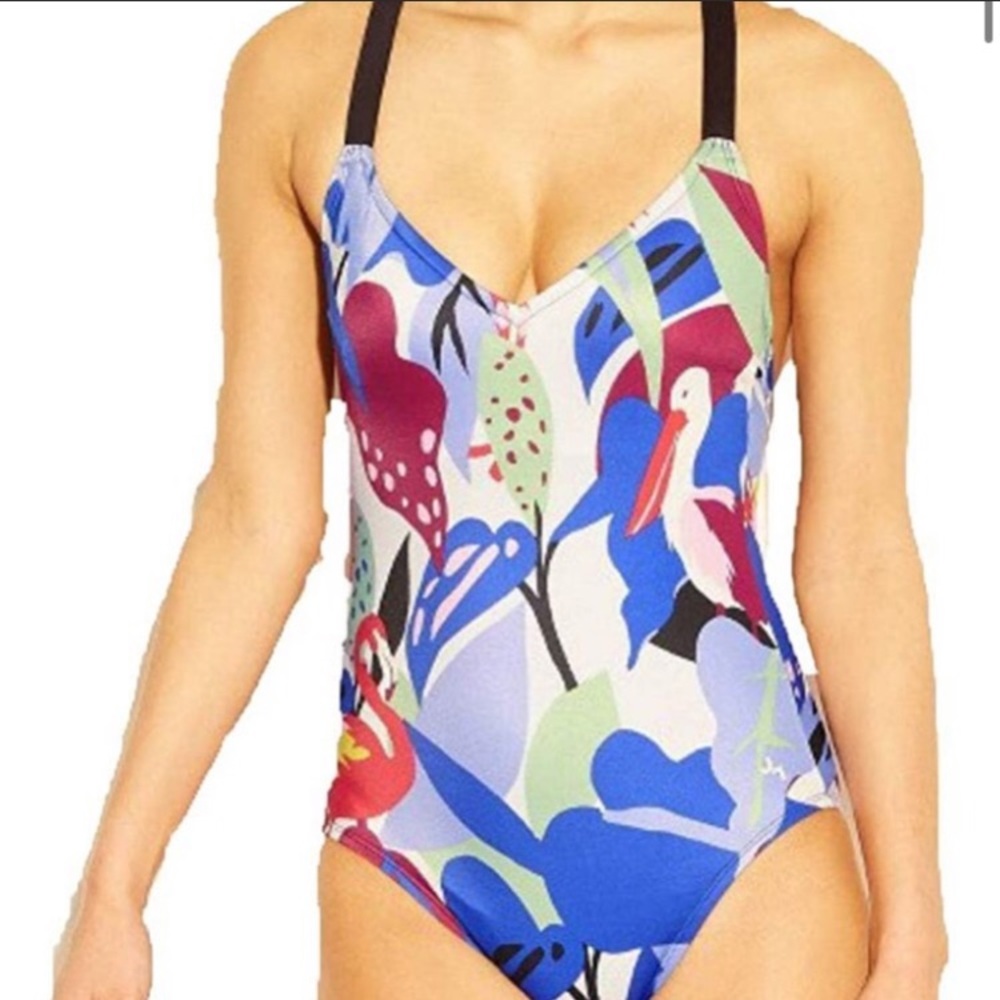 NWOT Joylab multi colored razor back one piece S